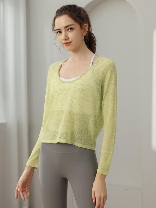 新款薄款罩衫宽松显瘦长袖瑜伽服女MXF99205 商品图3