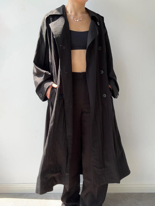 DONSEE10｜DS10SS2540-B 黑色直筒长风衣 商品图2