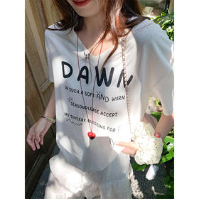 【99元任选2件】现货秒杀！卖完不补 ！微信打折价！V领字母印花短袖T