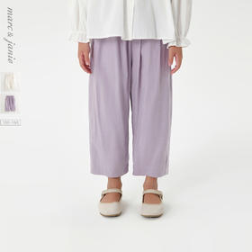 【天然亚麻】马克珍妮女童花边腰直筒九分裤 儿童裤子夏装550332