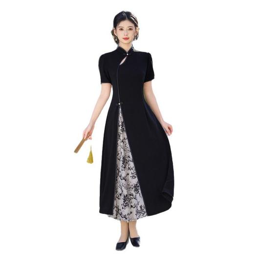 GX民族风珍珠纱长款奥黛旗袍裙2025春夏新款复古国风日常可穿旗袍裙 商品图4