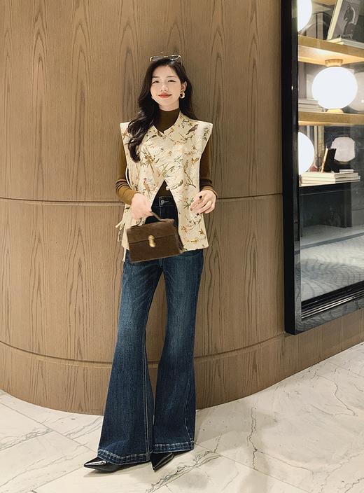 美洋同款济州岛水洗复古魔鬼大长腿微喇牛仔裤 商品图4