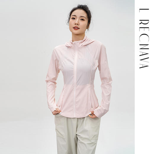 L RECNAVA UPF50+轻薄原纱凉感防晒衣 腋下带透气孔 下摆弧形修身显瘦 隐藏拉链口袋 连帽帽子可收纳 商品图3