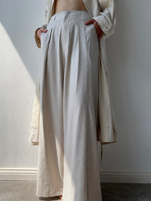 DONSEE10｜DS10SS2539 原色简约亚麻阔腿裤 商品图2