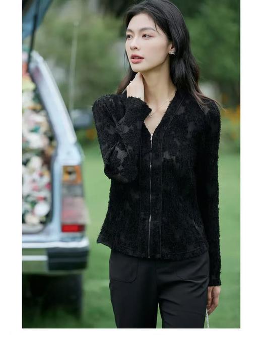 7.7清货，能接受不退拍 原创设计师品牌- CHUMO初沫8007毛边拉链超显瘦小衫（这款胳膊比较瘦）-喜出 商品图0