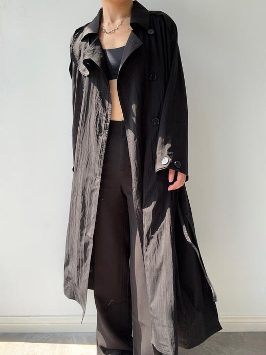 DONSEE10｜DS10SS2540-B 黑色直筒长风衣 商品图1