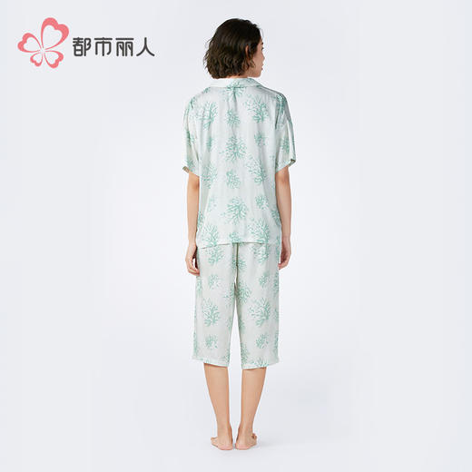 都市丽人好睡好眠女士梭织棉短袖套装薄人棉贡缎短袖类LHH1E2 商品图3