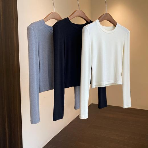 好搭配！可穿三季！2025新款单穿内搭打底衫修身显瘦长袖T恤女春！ 商品图1