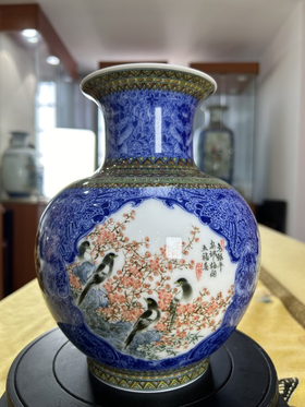 釉中彩综合装饰梅兰竹菊花鸟图