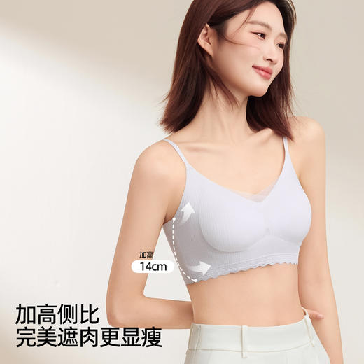 熳洁儿 细肩带美背文胸聚拢蕾丝吊带款法式网纱防走光25251518 商品图7