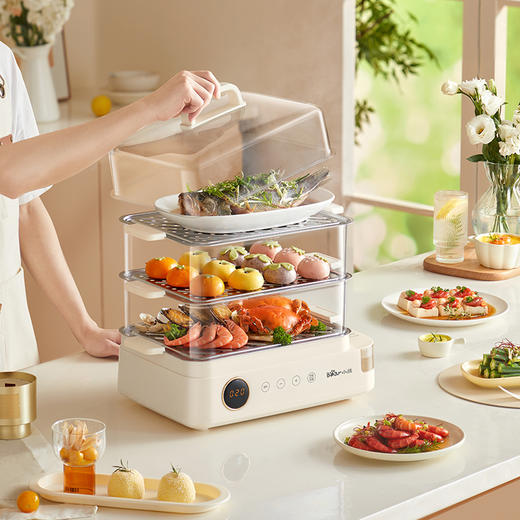 小熊/Bear 电蒸锅 DZG-CB3P2 米白色 电子式 三层蒸 商品图5