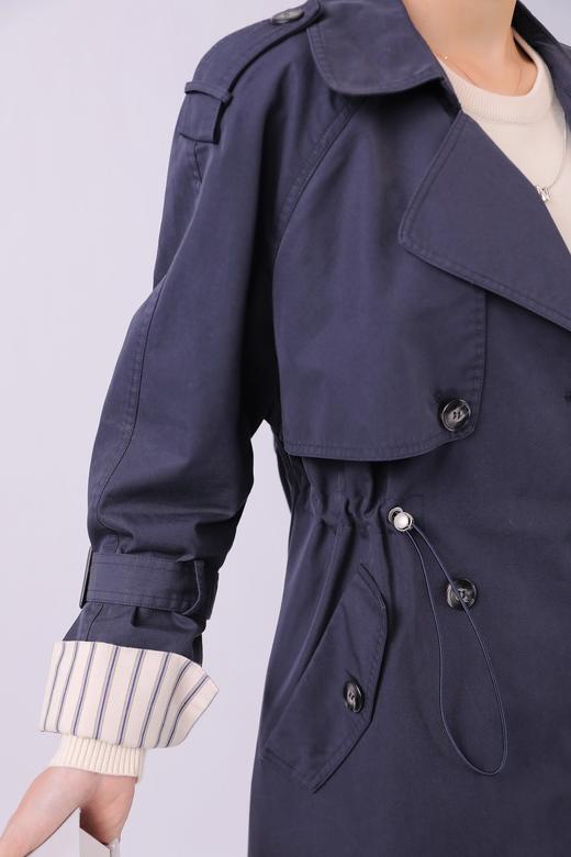 33BAQ230864袖口条纹抽绳风衣 商品图3