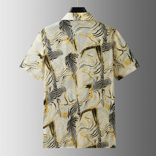 【戗驳领】【DDA】大依优型大码花衬衫短袖衬衫翻领衬衣商务休闲透气半袖夏季上衣男士 商品图2