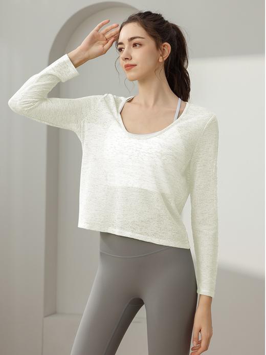 新款薄款罩衫宽松显瘦长袖瑜伽服女MXF99205 商品图2