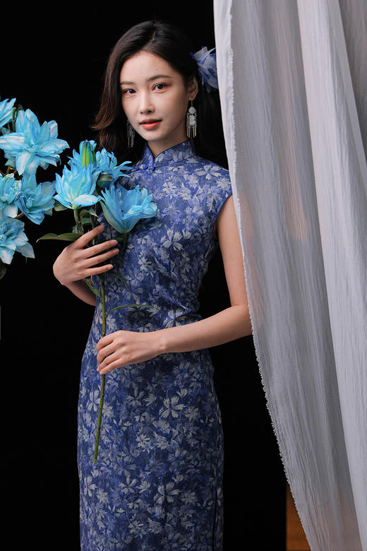 逸红颜明月优选#行走的花间诗旗袍「蘅也」素雅清秀花影成衣，高端纯苎麻纤维 商品图7