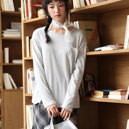 会呼吸的‘黄金’面料【KEMU】针织亚麻·口袋T 透气吸汗不闷热,甄选亚麻，配合兰精天丝，织面细腻，易搭理 商品图5