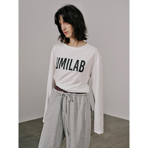 UMILAB【春漾】高科技防晒面料软滑亲肤毛边圆领宽松长袖T恤T720M 商品图2