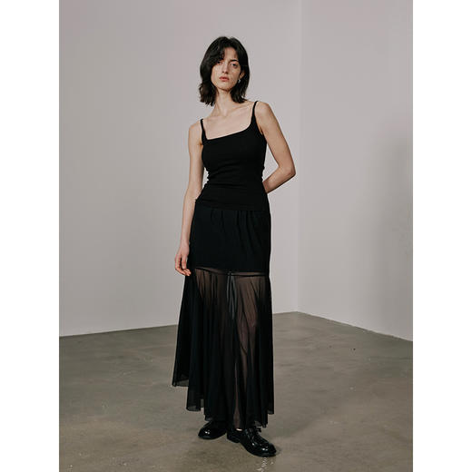 UMILAB【软语】莱赛尔桑醋酸真丝混纺可机洗胸垫一体吊带BK631M 商品图1