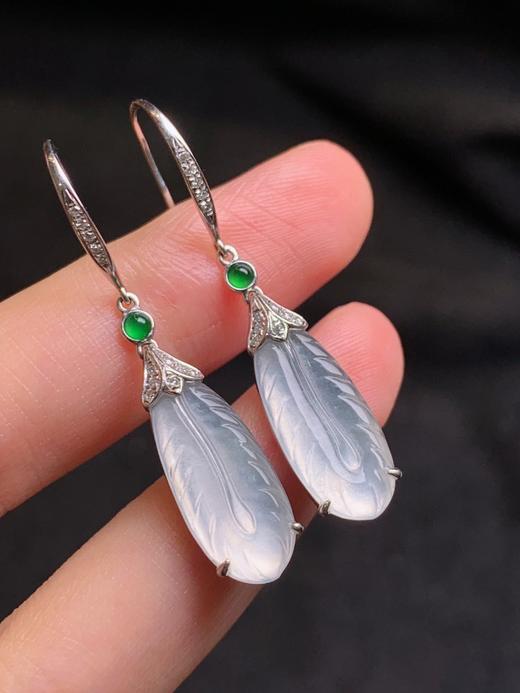 羽毛翡翠耳坠 商品图2