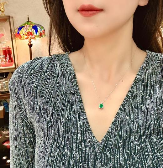 0.85ct刻面祖母绿项链 商品图3