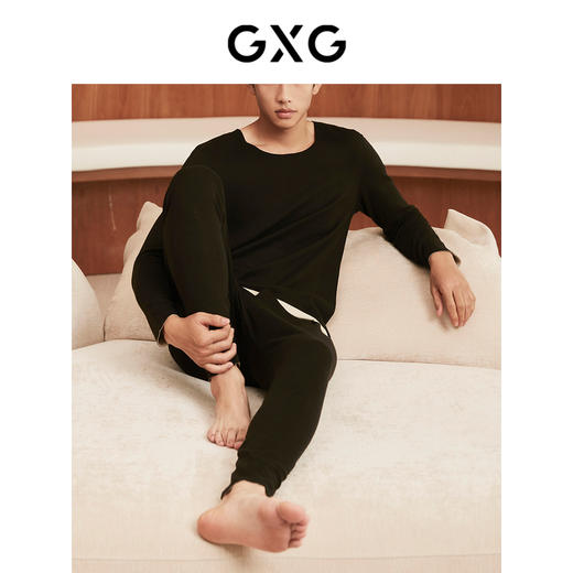 GXG男士保暖内衣随心裁无痕双面德绒打底套装秋衣 商品图3