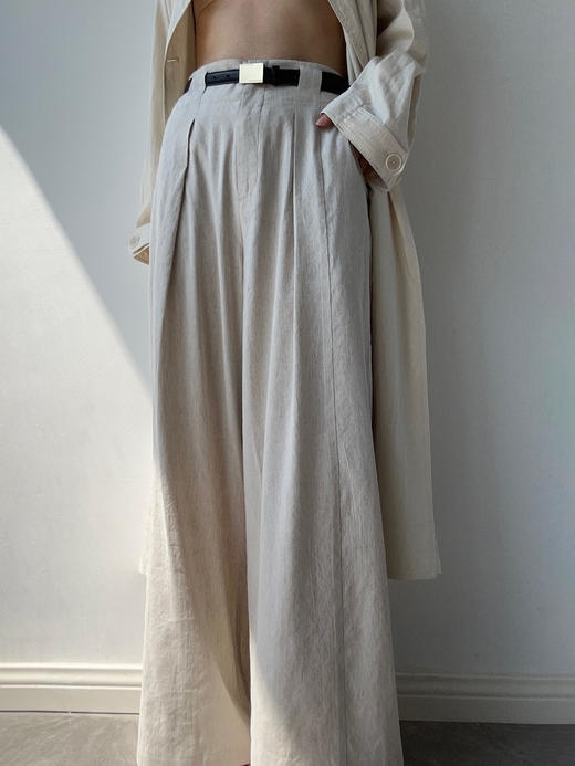 DONSEE10｜DS10SS2539 原色简约亚麻阔腿裤 商品图6
