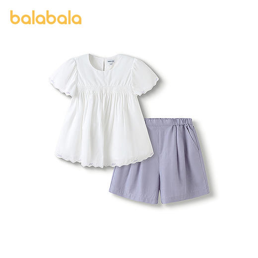 巴拉巴拉女童套装夏季儿童装2025款夏两件套刺绣甜美 商品图4