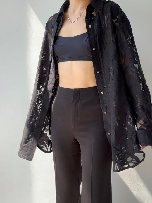 DONSEE10｜DS10SS2515-E 黑色蕾丝镂空衬衫 商品图2