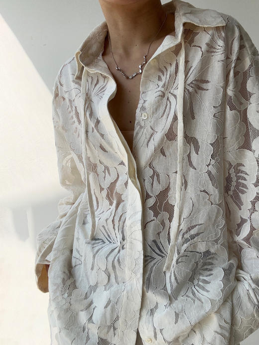 DONSEE10｜DS10SS2515-D 白色蕾丝镂空衬衫 商品图7