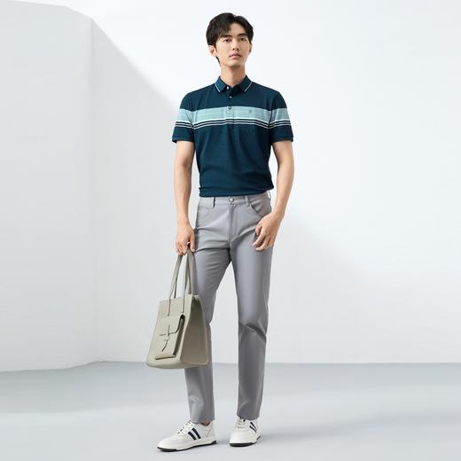 柒牌polo衫短袖男夏季新款定位条字母提花休闲翻领T恤128T73030 商品图3