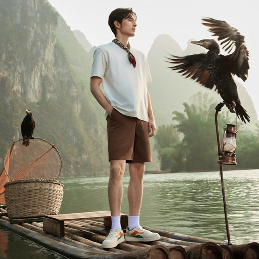 【暗条纹提花肌理】柒牌短袖T恤男2025夏季新款休闲百搭圆领上衣128T70620 商品图3