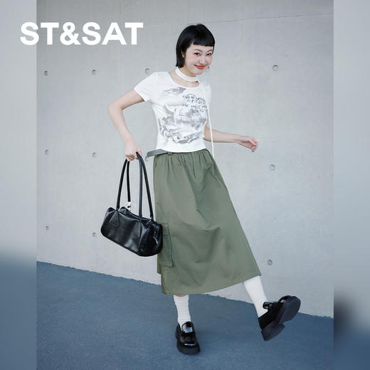 星期六经典英伦风复古一脚蹬厚底乐福SSD1111B02 商品图4