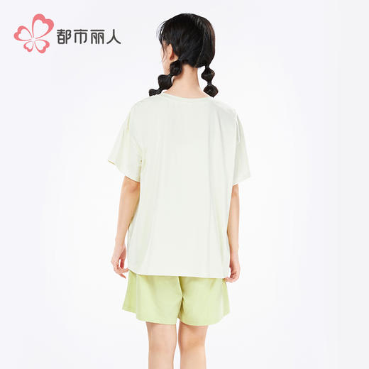 都市丽人生活家居女士棉质短袖套装薄32支纯棉单面短袖类LHH2E3 商品图3