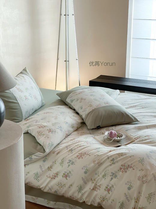 【气质温柔】2025新款全棉超柔50支斜纹长绒棉数码印花四件套  把花园搬进卧室 视觉美感加分 商品图3