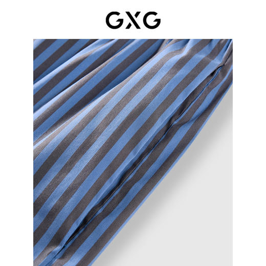 GXG男士细条纹棉质家居服高级感春秋北欧风睡裤单短裤 商品图3