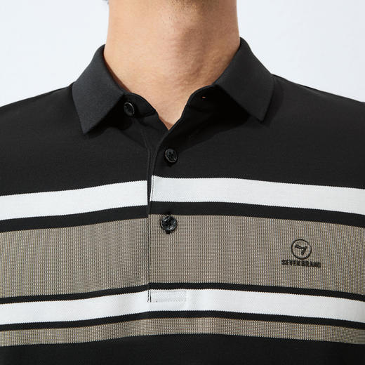 【定位条polo衫】柒牌撞色条纹POLO衫男夏季薄款休闲翻领短袖t恤128T72980 商品图2