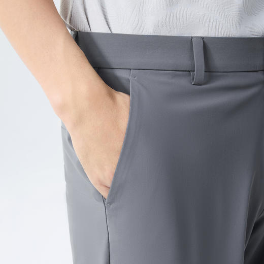 【高弹细条短裤】柒牌男式休闲短裤夏季新款商务通勤细条纹直筒裤128H73070 商品图2