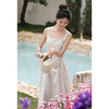 鹿向南「南法雅韵」法式波点连衣裙女夏收腰杏色吊带裙气质长裙子L53712 商品缩略图2