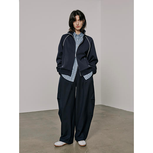 UMILAB【自在】抗皱空气层软糯亲肤双开拉链宽松卫衣外套E220W 商品图1