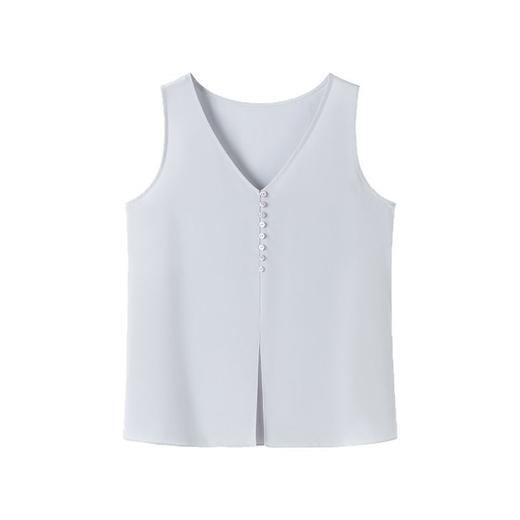 丁摩v领真丝背心女新款桑蚕丝宽松无袖通勤吊带纯色内搭打底上衣AL1000637 商品图4