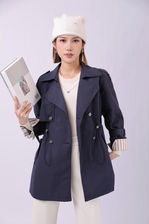 33BAQ230864袖口条纹抽绳风衣 商品图1