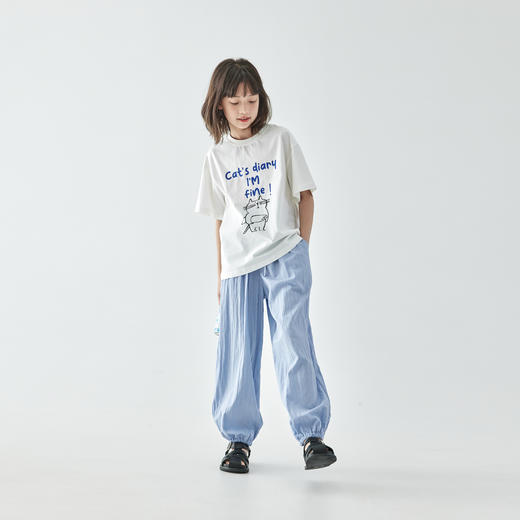 棵初2025年新款儿童松紧腰束脚休闲裤中大童轻薄柔软盛夏凉凉裤 商品图1