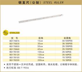 波斯 钢直尺300mm公制 BS170830