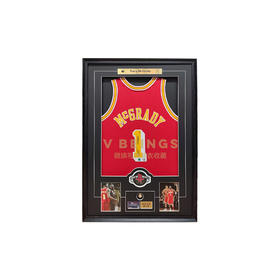 收藏系列 麦迪 “长沙” 限量版 火箭队红色1号 亲笔签名球衣