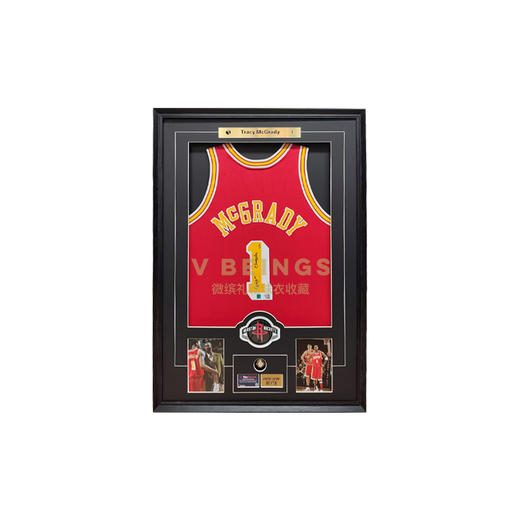 收藏系列 麦迪 “长沙” 限量版 火箭队红色1号 亲笔签名球衣 商品图0