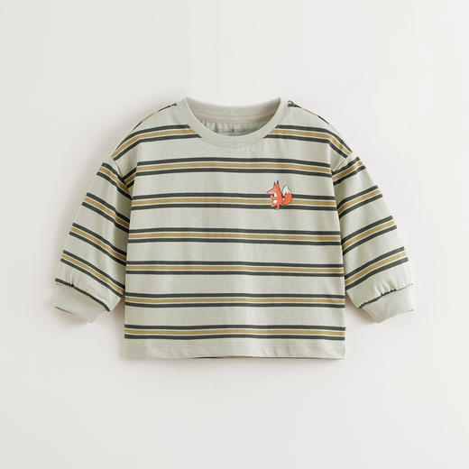 马克珍妮男童美式休闲条纹T恤 宝宝纯棉上衣2025年春装新款250101 商品图2