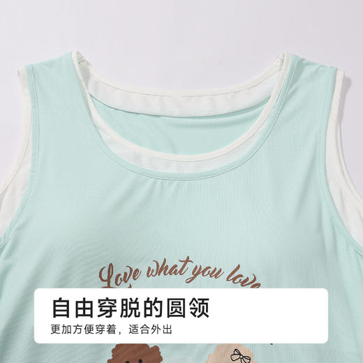 都市丽人超值精选女士棉质背心裙薄凉感洞洞布无袖类LHH6A5 商品图4