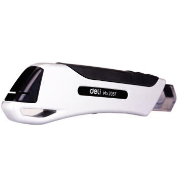 得力（deli）锌合金刀身自锁美工刀/裁纸刀 软胶把手 办公用品 2057 商品图2