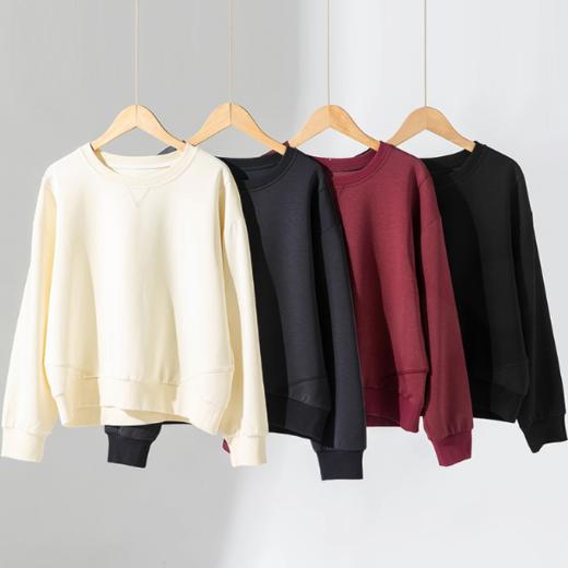 老米优品/ 自由松弛基础穿搭《 莫代尔空气棉 轻氧卫衣》青春气息满屏！小个子冲！  舒适透气 多色可选 ~ 商品图1