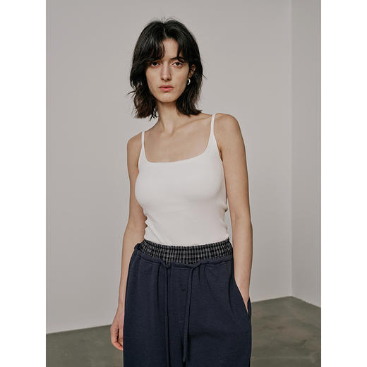 UMILAB【软语】莱赛尔桑醋酸真丝混纺可机洗胸垫一体吊带BK631M 商品图4